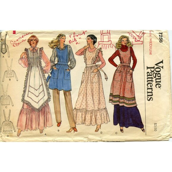 Vogue 7256 Misses Aprons Sewing Pattern Size Medium Bust 34-36" 12 Pieces Uncut - Picture 1 of 4